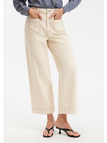 τζιν cropped σε γραμμή wide leg