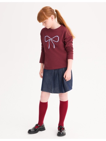 t-shirt μακρυμάνικο με τύπωμα φιόγκου