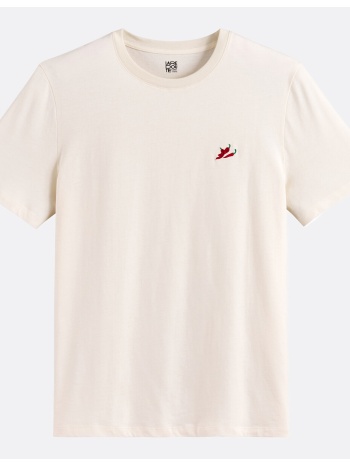 t-shirt με στρογγυλό λαιμό και κοντά μανίκια