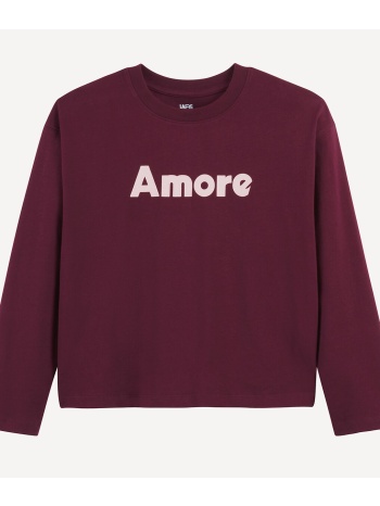 t-shirt με μακριά μανίκια με εκτύπωση amore