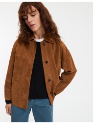 μπουφάν από σουέντ δέρμα με κουμπιά