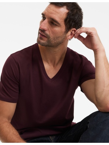 κοντομάνικη μπλούζα με v από οργανικό βαμβάκι