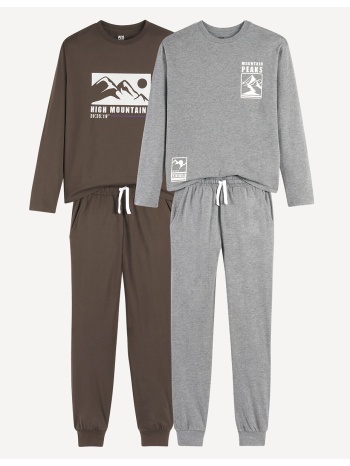 σετ 2 πιτζάμες από βαμβακερό ζέρσεϊ