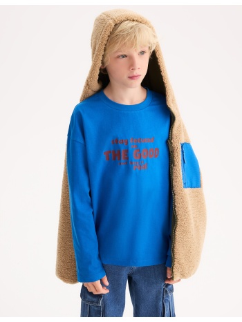 μπλούζα με μακριά μανίκια και στάμπα