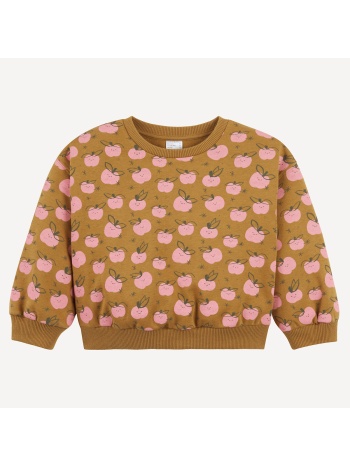 φούτερ με στρογγυλή λαιμόκοψη με στάμπα μήλα