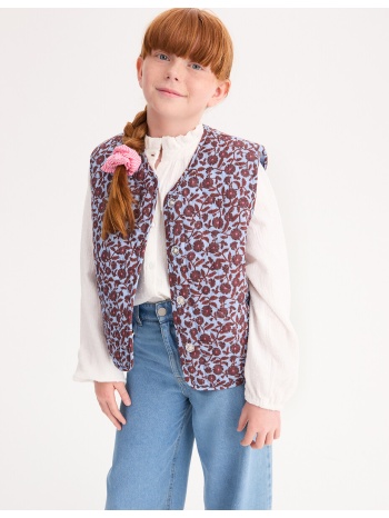καπιτονέ γιλέκο με φλοράλ μοτίβο