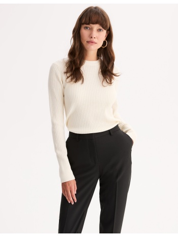 πουλόβερ με στρογγυλή λαιμόκοψη από λεπτή ριμπ πλέξη