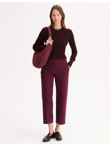 πουλόβερ με στρογγυλή λαιμόκοψη από λεπτή ριμπ πλέξη