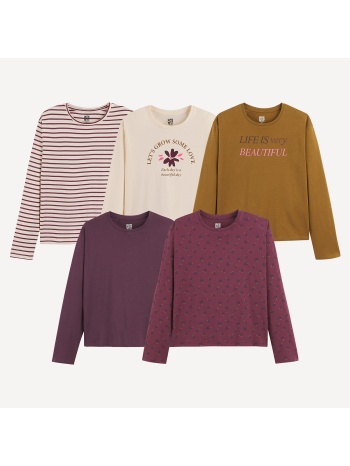 σετ 5 μακρυμάνικα μπλουζάκια