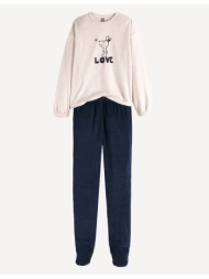 βελουτέ πιτζάμα με πατουσάκια