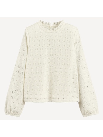 διάτρητο μπλουζάκι με μακριά μανίκια