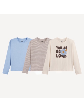 σετ 3 μακρυμάνικα μπλουζάκια