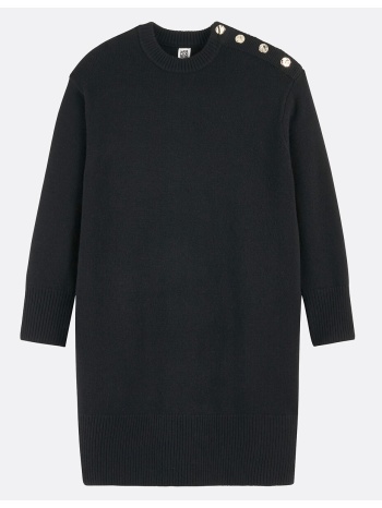 ίσιο μάλλινο κοντό φόρεμα με μακριά μανίκια