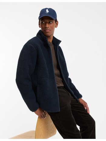 κοντό μπουφάν sherpa με ψηλό γιακά