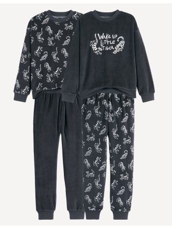 σετ 2 βελουτέ πιτζάμες με φωσφορίζοντα σχέδια