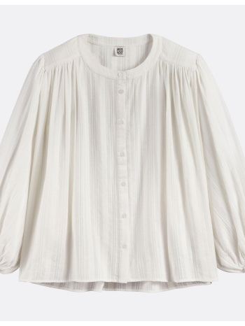 πουκάμισο oversize με μάο γιακά και μανίκια 3|4