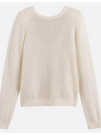 πουλόβερ από μείγμα μαλλιού και αλπακά με ανοιχτή πλάτη