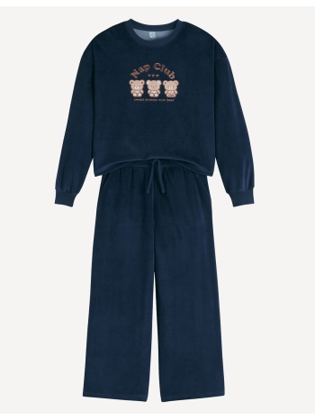 βελουτέ πιτζάμα με μοτίβο αρκουδάκια