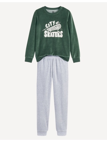 βελουτέ πιτζάμα με στάμπα σκέιτ