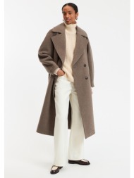 μακρύ παλτό με ασύμμετρο κλείσιμο