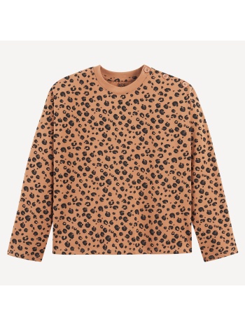 μπλουζάκι με μακριά μανίκια και λεοπάρ σχέδιο