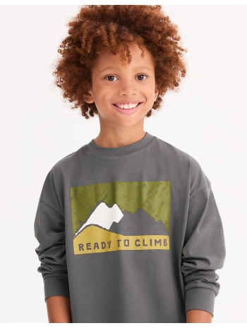 μακρυμάνικο μπλουζάκι με στάμπα βουνά