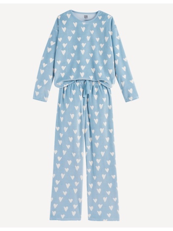 πιτζάμα από βελούδο με καρδιές