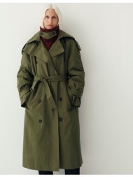 2 σε 1 καμπαρντίνα με ζώνη και κουμπιά