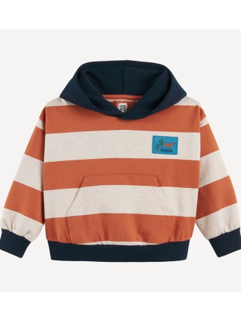 ριγέ φούτερ με κουκούλα