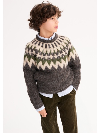 πουλόβερ με στρογγυλή λαιμόκοψη από χοντρή ζακάρ πλέξη