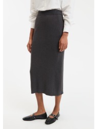 ίσια midi φούστα από πλεκτό ύφασμα