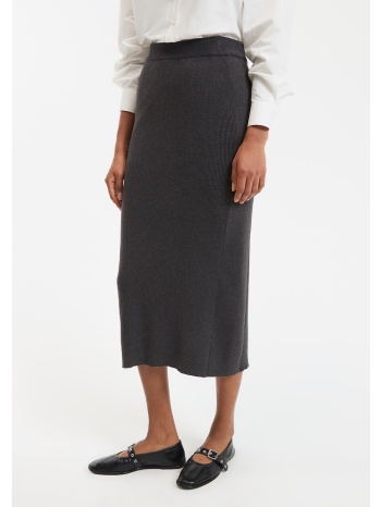 ίσια midi φούστα από πλεκτό ύφασμα