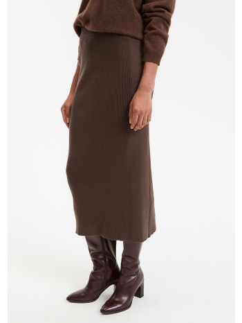 ίσια midi φούστα από πλεκτό ύφασμα