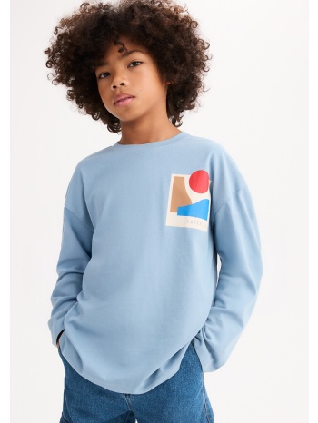 οversized μακρυμάνικο t-shirt με στάμπα