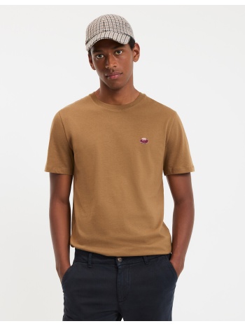 t-shirt με στρογγυλή λαιμόκοψη και σχέδιο καφέ