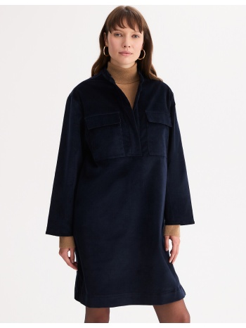 midi ίσιο φόρεμα με μακριά μανίκια