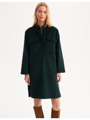 midi ίσιο φόρεμα με μακριά μανίκια