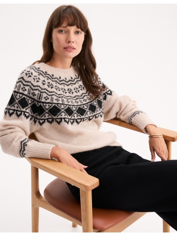 πουλόβερ με χοντρή ζακάρ πλέξη