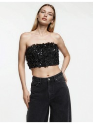 στράπλες top με παγιέτες