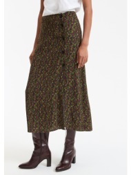 μακριά φούστα σε γραμμή άλφα με φλοράλ μοτίβο