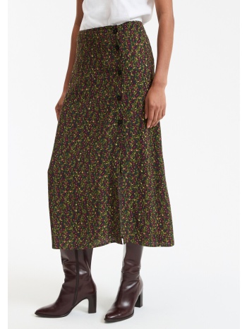 μακριά φούστα σε γραμμή άλφα με φλοράλ μοτίβο