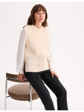 αμάνικο πουλόβερ από μείγμα μαλλιού και αλπάκα