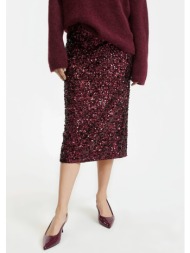 ίσια φούστα midi με παγιέτες