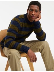 ριγέ πουλόβερ με στρογγυλή λαιμόκοψη