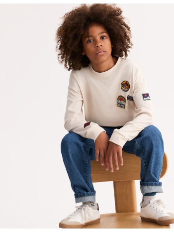 μακρυμάνικο μπλουζάκι με επιθέματα