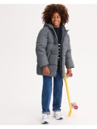 μακρύ μπουφάν με κουκούλα