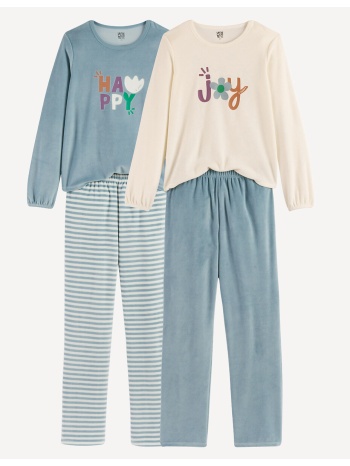 σετ 2 βελούδινα πιτζάμες με μακριά μανίκια