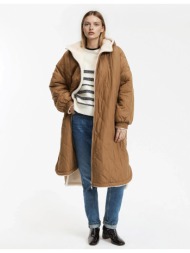 μακρύ μπουφάν με κουκούλα