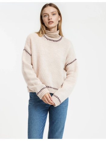 πουλόβερ με στρογγυλή λαιμόκοψη σε χοντρή πλέξη