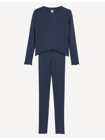 πυτζάμα με μακριά μανίκια από πλεκτό ύφασμα pointelle